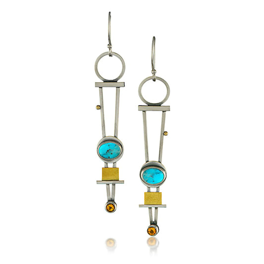 Pendientes de cuadros bicolores elegantes