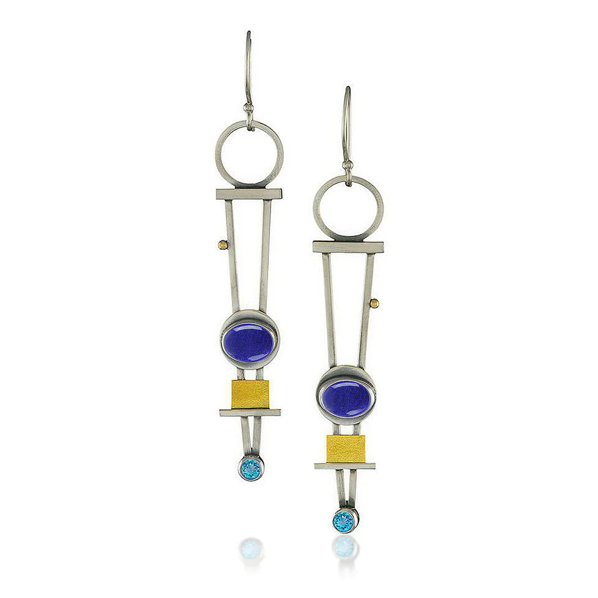 Pendientes de cuadros bicolores elegantes