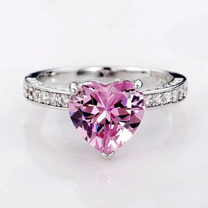 Anillo ajustable de corazón de zirconio plateado - ¡perfecto para cualquier ocasión!