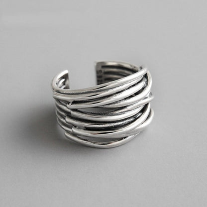 Anillo de plata ajustable elegante en diseño Layée