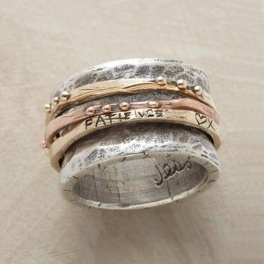 Anillo de Rosa Vintage Elegante en Oro y Plata