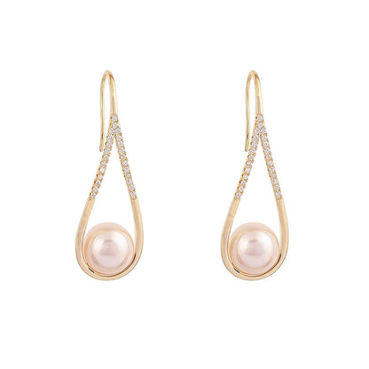 Pendientes de perlas en rosado elegante