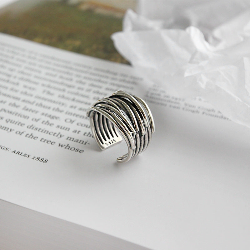 Anillo de plata ajustable elegante en diseño Layée
