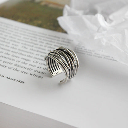Anillo de plata ajustable elegante en diseño Layée