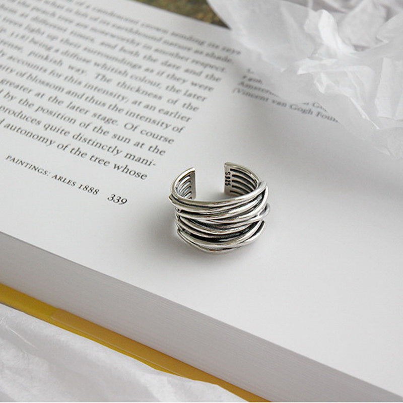 Anillo de plata ajustable elegante en diseño Layée