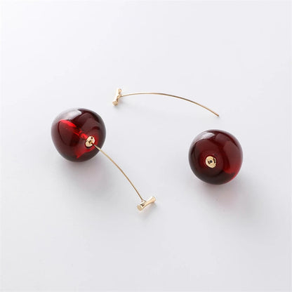 Pendientes de Cereza Roja Lujosos para un Toque de Elegancia