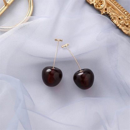 Pendientes de Cereza Roja Lujosos para un Toque de Elegancia