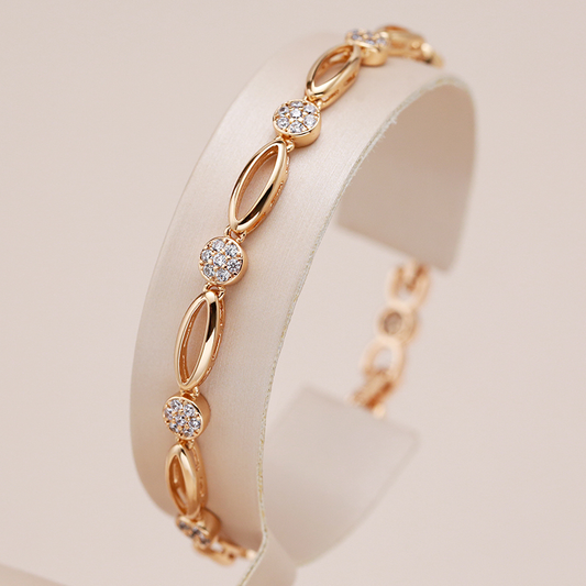 Joya de clase superior: Elegante pulsera de circonitas doradas