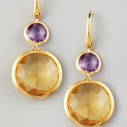 Pendientes de cristal naranja vintage elegantes en diseño redondo