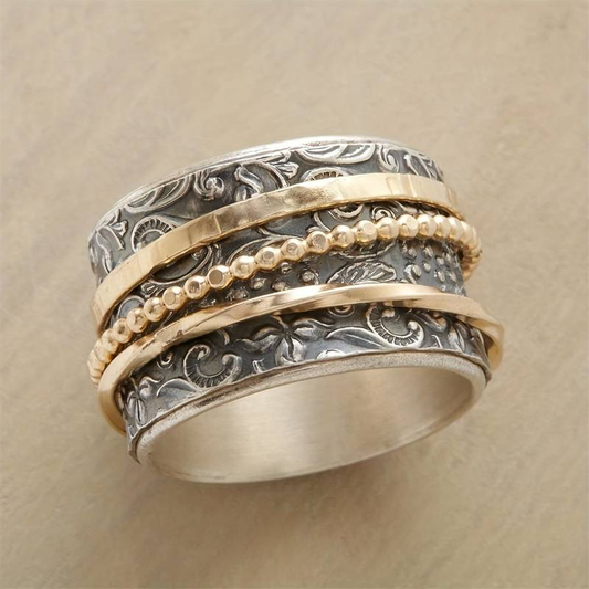 Anillo Antiguo de Oro y Plata Vintage Atemporal