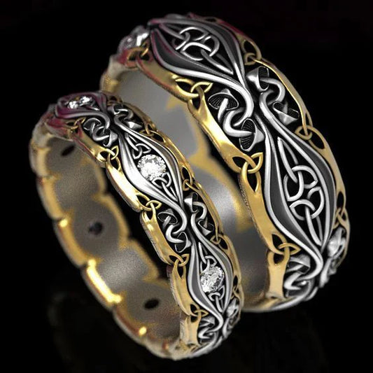 Anillo Dúo de Oro y Plata Vintage Exquisito